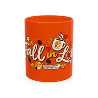 Fall in Love Ceramic Mug — Autumn Coffee Pumpkin Design